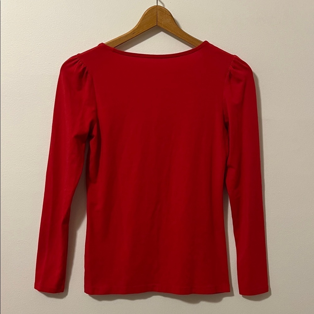 RACHEL ZOE Pima Cotton Modal Scoop Neck Long Sleeve Puffed Shoulder Women’s XS - Picture 6 of 6